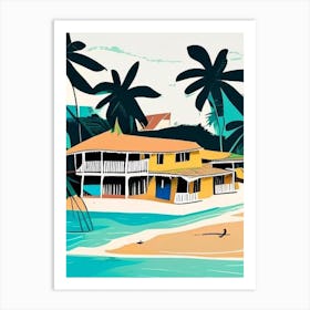 Bocas Del Toro Panama Muted Pastel Tropical Destination Art Print