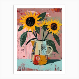 Sunflowers In A Jug 2 Art Print