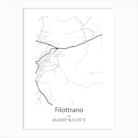 Filottrano,Italy Minimalist Map Art Print