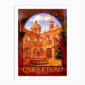 Queretaro, City, Mexico, Travel Poster Art Print