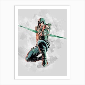 Green Arrow Painting Art Print