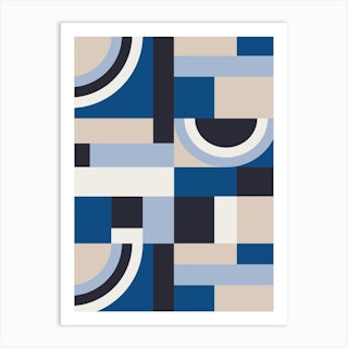 Classic Blue Blocks Art Print