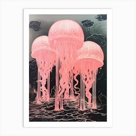 Irukandji Jellyfish Washed Illustration 3 Art Print