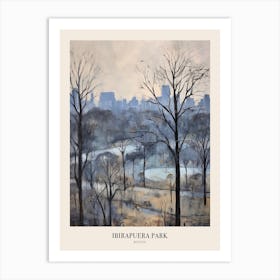 Winter City Park Poster Ibirapuera Park Bogota 1 Art Print