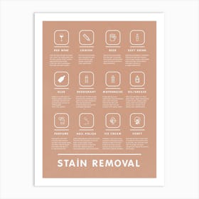 Mid Century Modern Laundry Stain Removal Instruction Stylish Pink   Art Print
