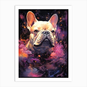 French Bulldog In Space 1 Art Print