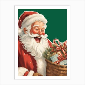 Vintage Santa Claus / Classic Christmas Santa Art Print