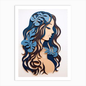 Woman With Blue Hair Art Print