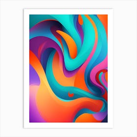 Abstract Colorful Waves Vertical Composition 66 Art Print