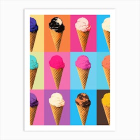 Retro Ice Cream Colour Pop  1 Art Print