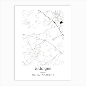 Jodoigne,Belgium Minimalist Map Art Print