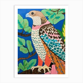 Maximalist Animal Painting Hawk 3 Art Print