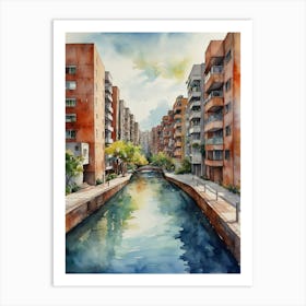 Canal In A City Art Print