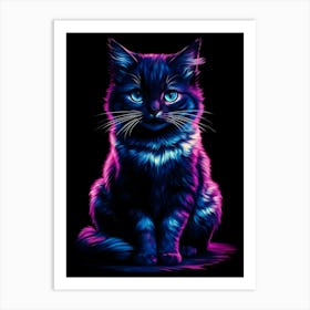 Psychedelic Cat 3 Art Print