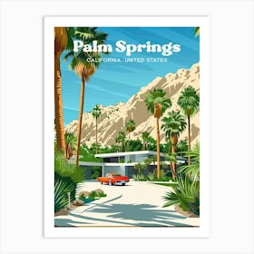 Palm Springs California Vacation Travel Art Art Print