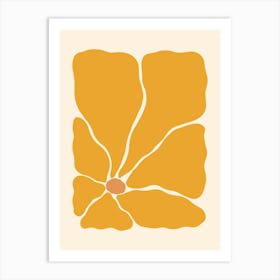 Abstract Flower 03 - Yellow Art Print