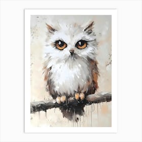 Owl On A Branch 1 Art Print