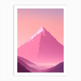 Misty Mountains Vertical Background In Pink Tone 60 Art Print