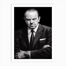 Gangster Art Frank Costello The Departed B&W 2 Art Print