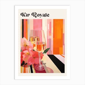 Kir Royale Retro Cocktail Poster Art Print