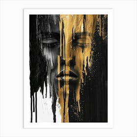 Black And Gold Abstract Painting 18 Art Print