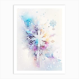 Individual, Snowflakes, Storybook Watercolours 2 Art Print