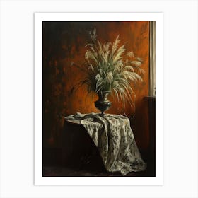 Baroque Floral Still Life Fountain Grass 4 Art Print