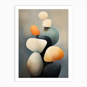 Pebbles Geometric Abstract Art Art Print