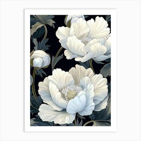 White Peonies Art Print