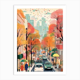 Tokyo In Autumn Fall Travel Art 2 Art Print
