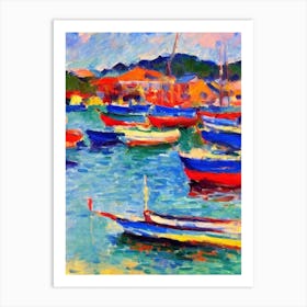 Port Of Bitung Indonesia Brushwork Painting harbour Art Print