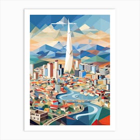 Seoul, South Korea, Geometric Illustration 2 Art Print