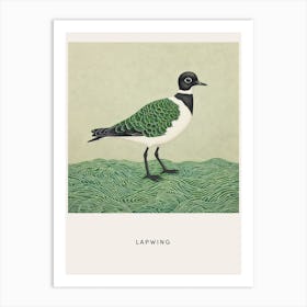 Ohara Koson Inspired Bird Painting Lapwing 1 Poster Art Print