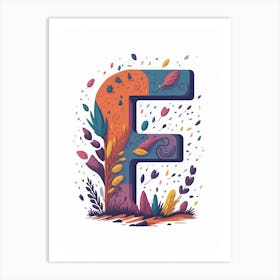 Colorful Letter F Illustration 80 Art Print