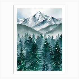 Watercolor Of Mountains 8 Art Print