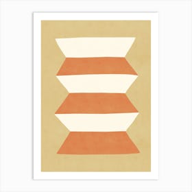 Geometric Greek Vase Pottery Minimalist - Warm Orange Beige Art Print