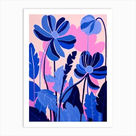 Blue Flower Illustration Cyclamen 4 Art Print