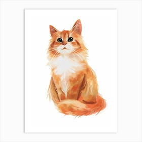 Somali Cat Clipart Illustration 4 Art Print