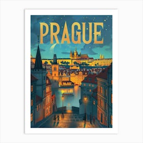 Prague At Night 1 Art Print