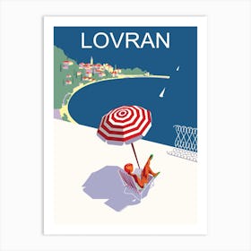 Lovran, Croatia, Sunbathing Woman on the Coast Art Print