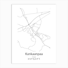 Kankaanpaa,Finland Minimalist Map Art Print