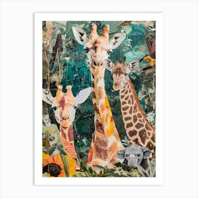 Kitsch Safari Animals Collage Art Print