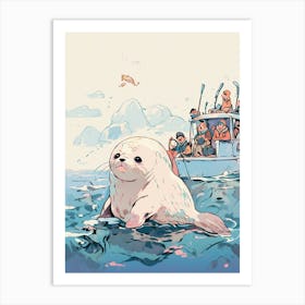 Seal In The Arctic Art Print