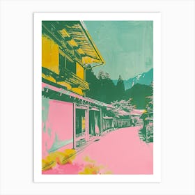 Shirakawago Japan Duotone Silkscreen 1 Art Print