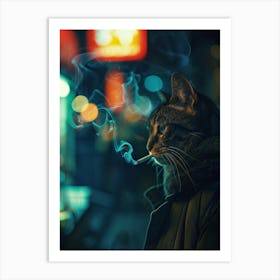 Cat Smoking A Cigarette Poster