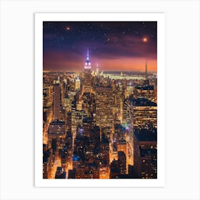 New York City At Night 3 Art Print