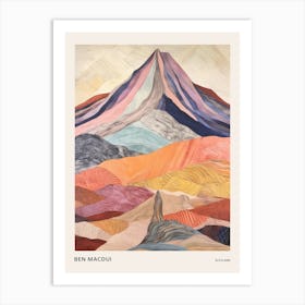 Ben Macdui Scotland Colourful Mountain Illustration Poster Art Print