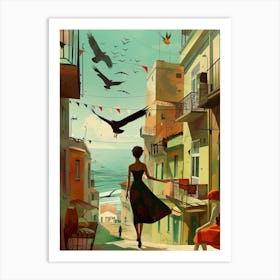 Seaside Town (V) Art Print