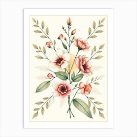 Watercolor Flowers 1 Art Print