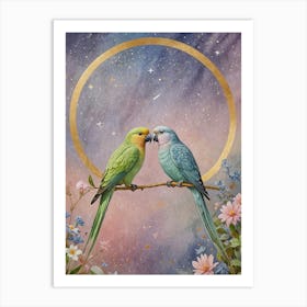 Two Parrots In Love Art Print